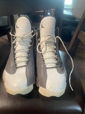 Jordan Retro High-Top Sneakers in White and Gray